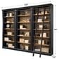 Wycliff Bay 3-Bookcase with Ladder in Aged Ebony and Warm Honey, , large