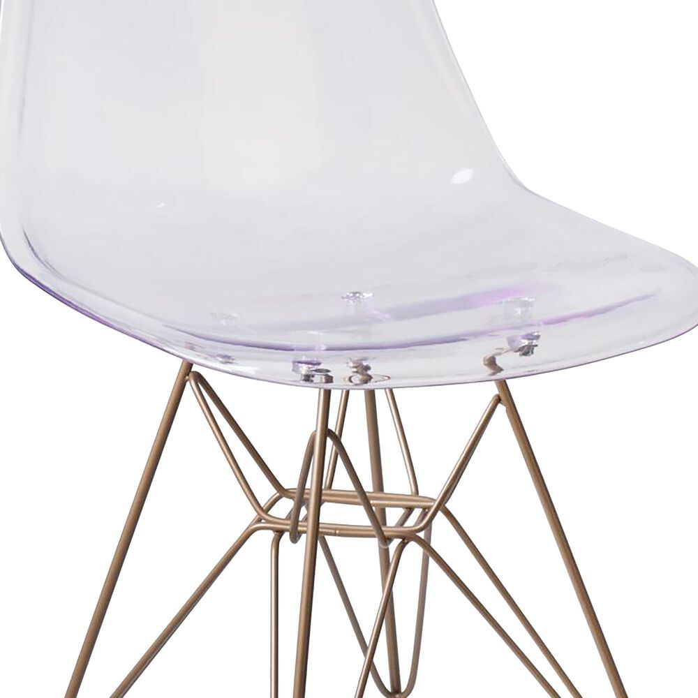 Flash Furniture Elon Side Chair in Clear and Gold, , large