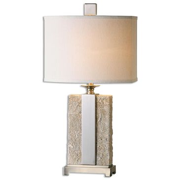 Uttermost Bonea Table Lamp in Antiqued Ivory and Brushed Nickel, , large