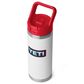 YETI Rambler 18 Oz Water Bottle with Straw Cap in White, Red and Badge, , large