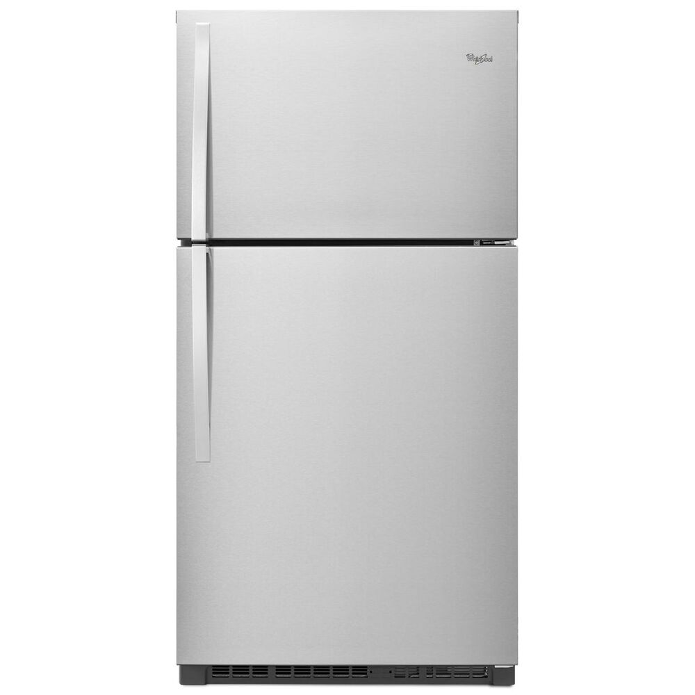 Whirlpool 21 Cu. Ft. 33" Wide Top Freezer Refrigerator in Monochromatic Stainless Steel, , large