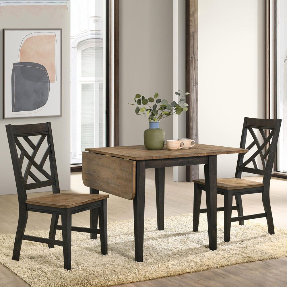 INTERCON Harper 3-Piece Rectangular Dining Set in Brushed Brown and Pecan, , large