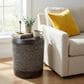 Hearth and Haven Outdoor Side Table with Braided Cord Design and Vintage Trim in Dark Brown, , large