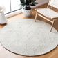 Safavieh Micro-Loop 5" Round Ivory and Light Blue Area Rug, , large
