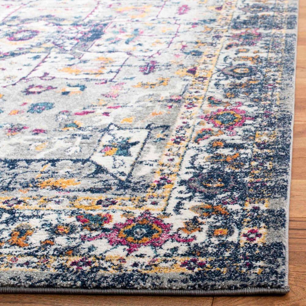 Safavieh Evoke EVK275G 2&#39;2&quot; x 7&#39; Grey and Navy Runner, , large