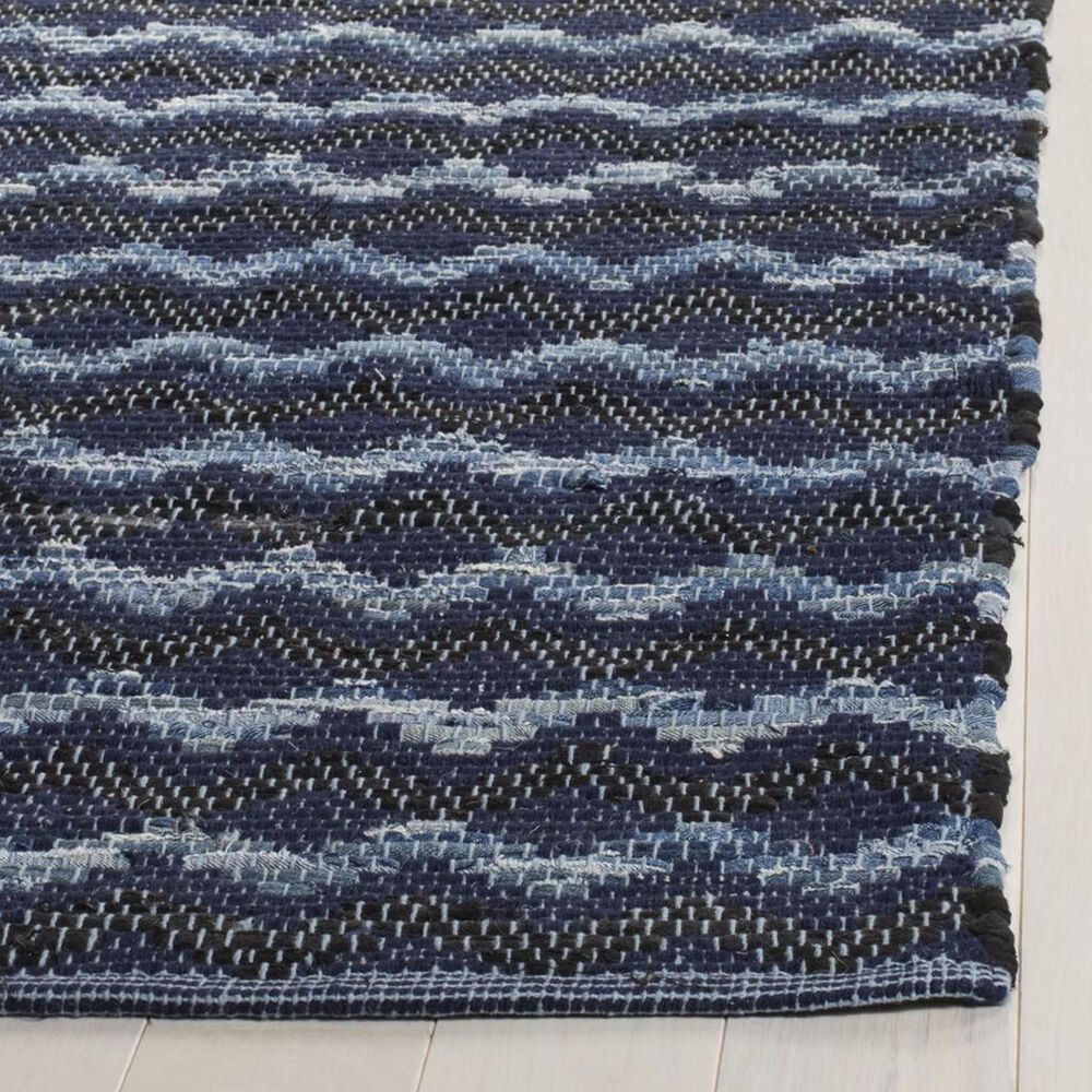 Safavieh Montauk 2&#39;3&quot; x 8&#39; Turquoise, Navy Blue and Black Runner, , large