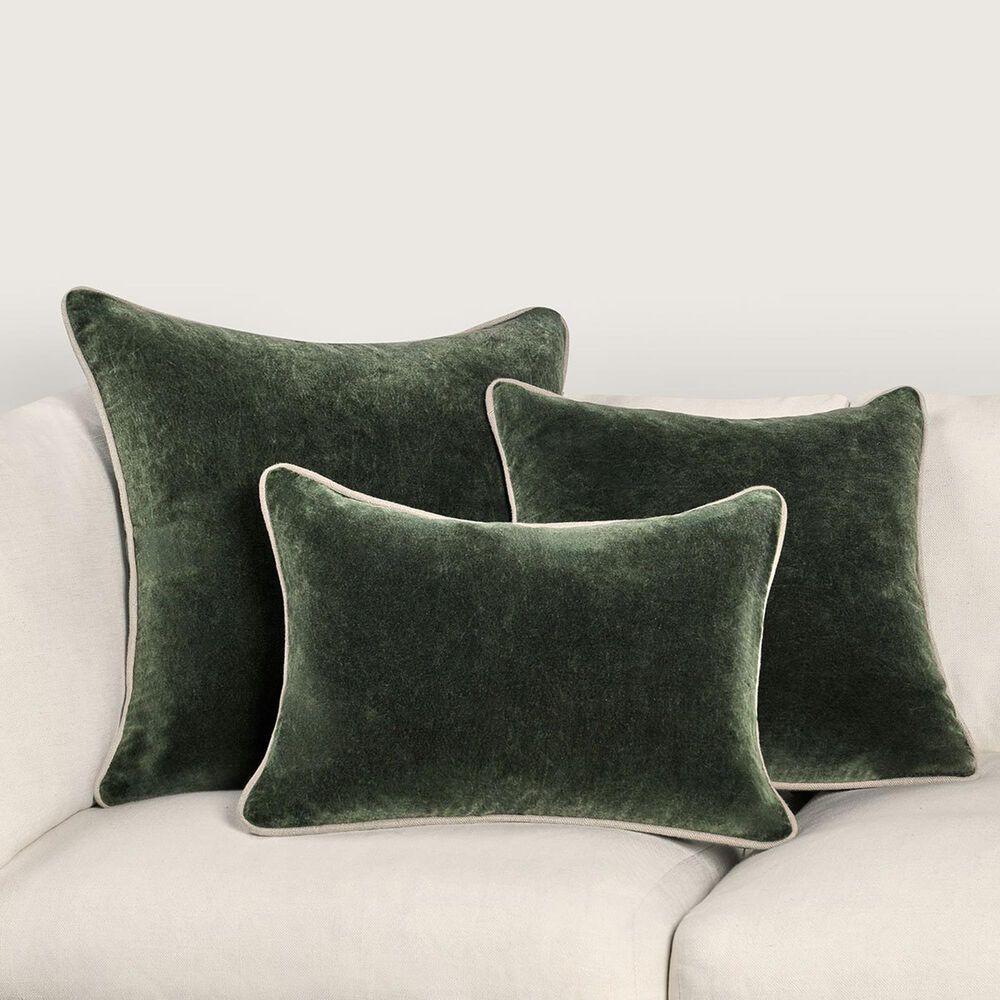 Classic Home Heirloom 22&quot; x 22&quot; Throw Pillow in Forest Green and Natural, , large