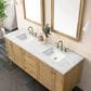 James Martin Vanities Laurent 72" Double Bathroom Vanity in Light Natural Oak with 3 cm Ethereal Noctis Quartz Top and Rectangular Sinks, , large