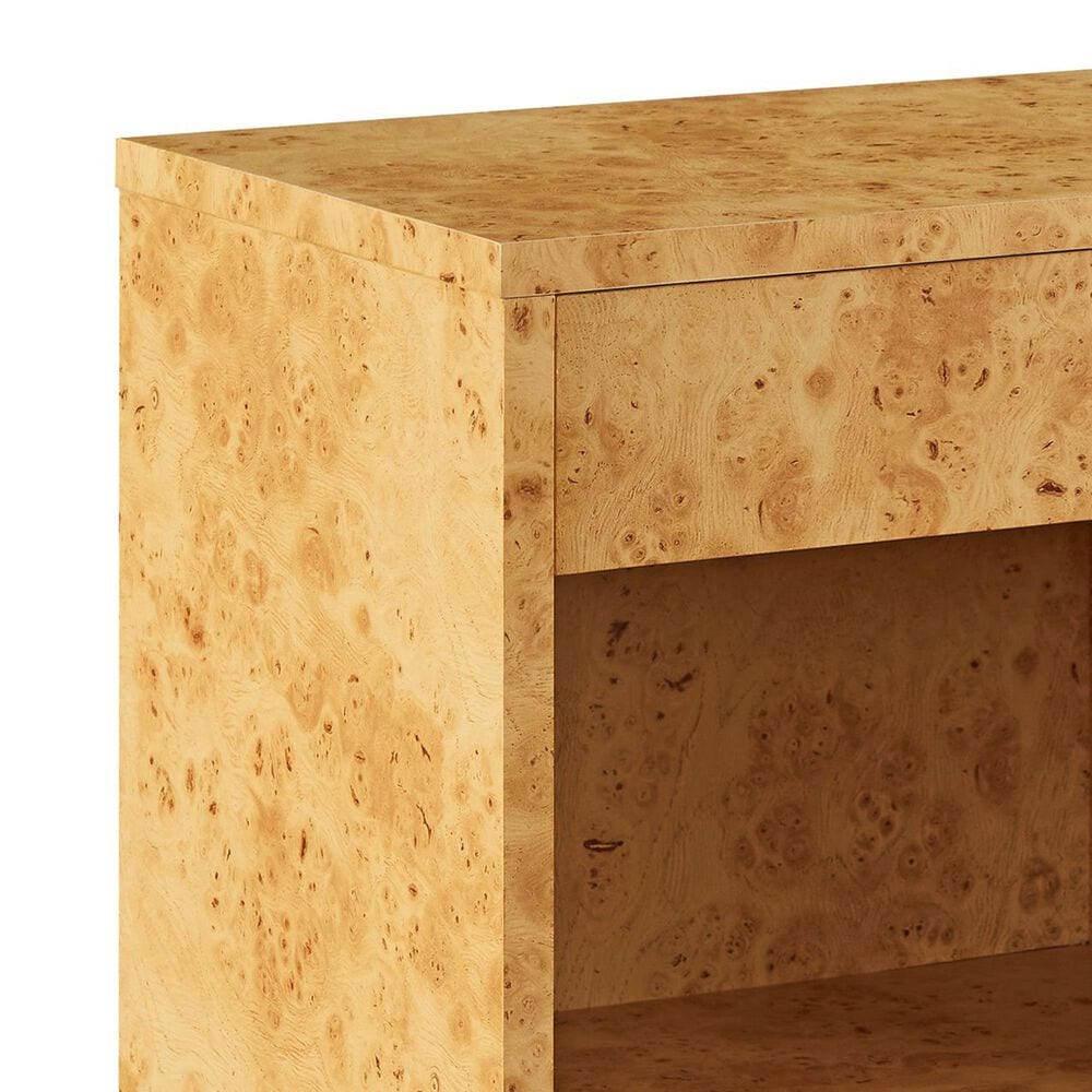 Modway Hudson 1 Drawer Burl Wood Nightstand With Shelf in Natural, , large