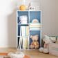 HOMLUX 5-Cube Reversible Storage Bookshelf in White and Light Blue, , large