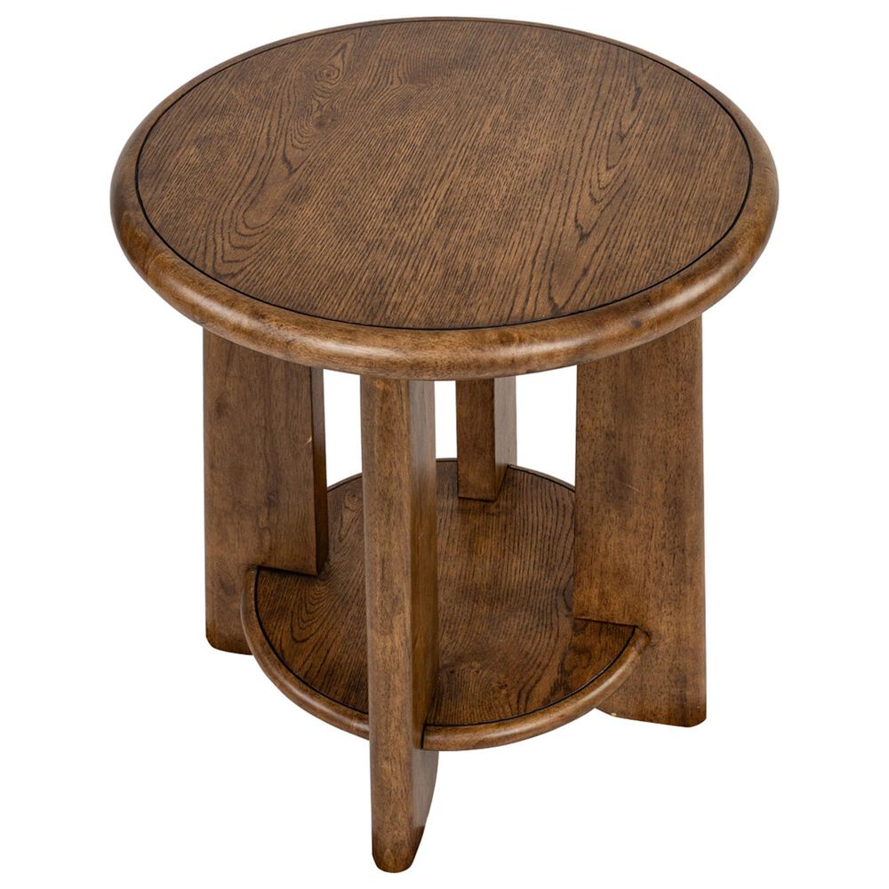 Nicolette Home Tanner Round End Table in Tawny Brown, , large