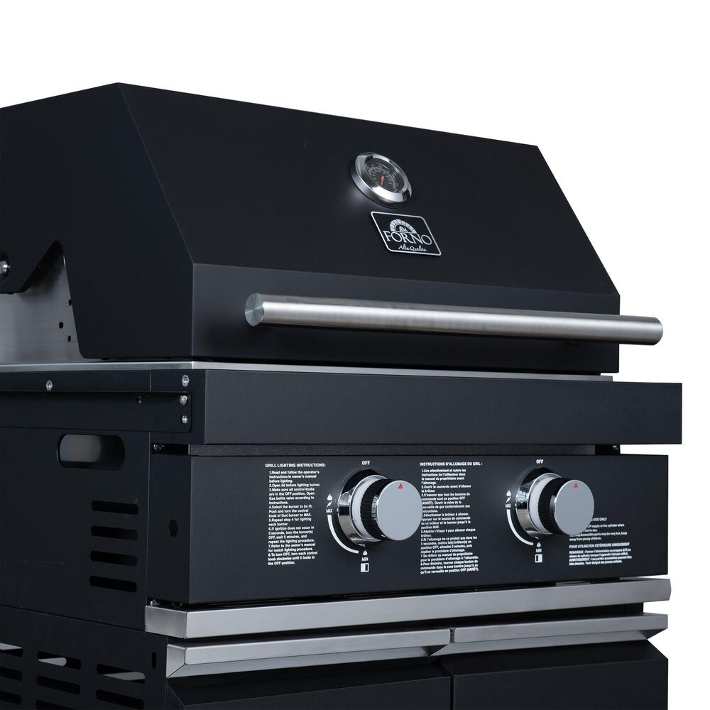 Forno All'Aperto 4-Piece Outdoor Kitchen Grill Set with Bar and Beverage Center in Black, , large