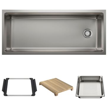 Blanco Inteos 45" Undermount Single Bowl Kitchen Sink in Satin Brushed Stainless Steel, , large