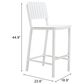 Zuo Modern Kayu Patio Barstool in White, , large