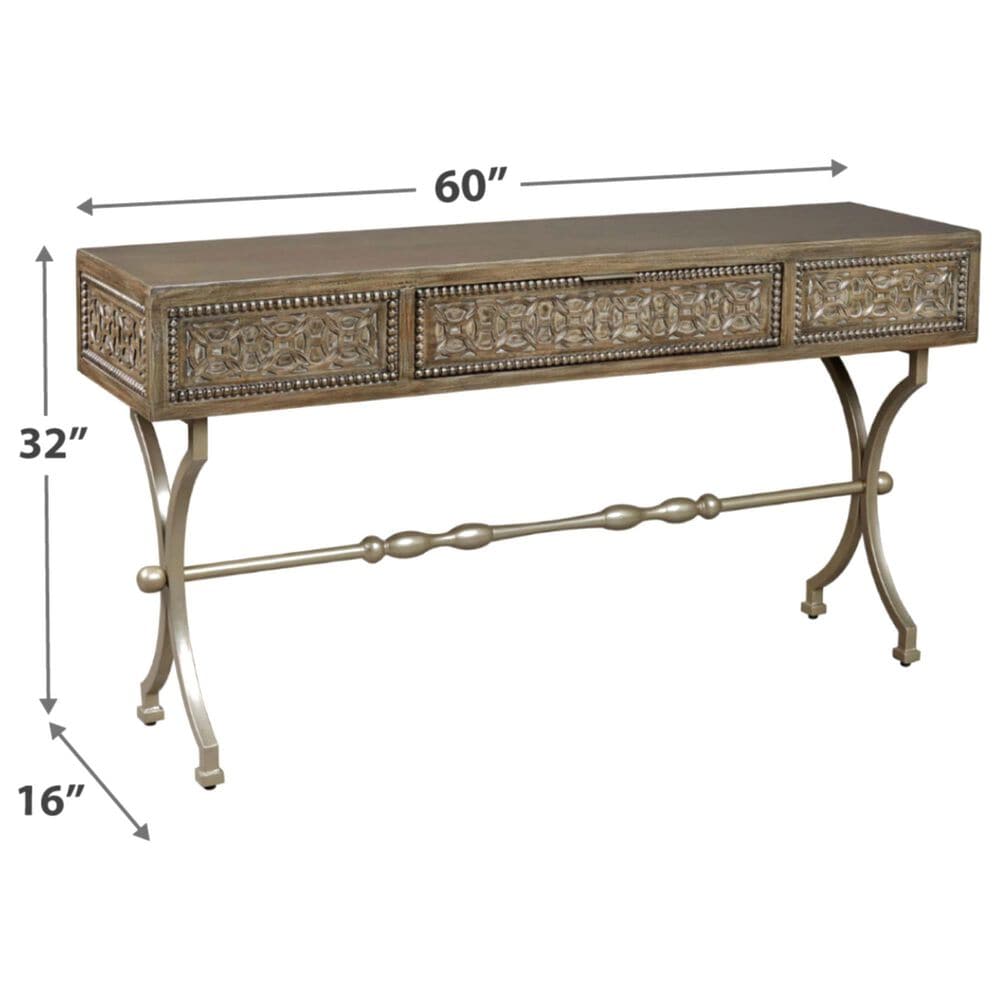 Ashley Quinnland Console Sofa Table in Antique Black, , large