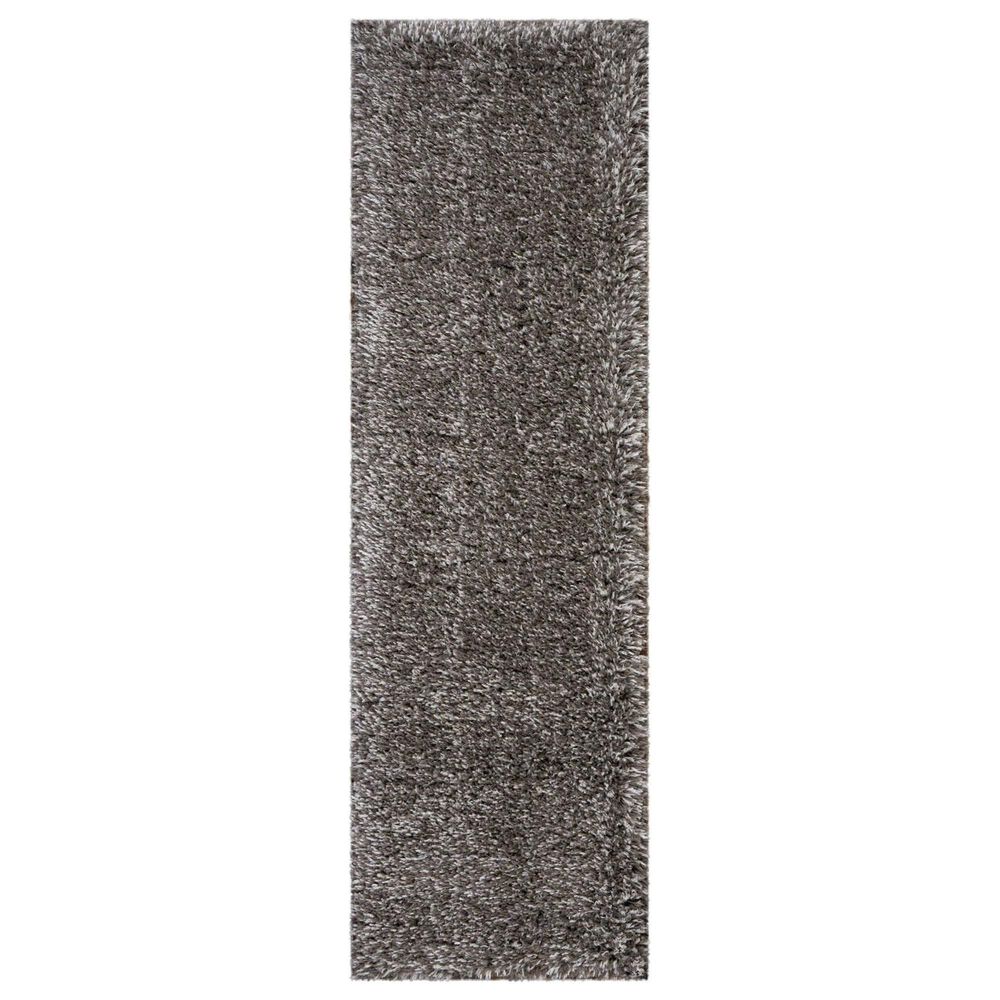 Nourison Luxe Shag 2"2" x 7"6" Charcoal Runner, , large