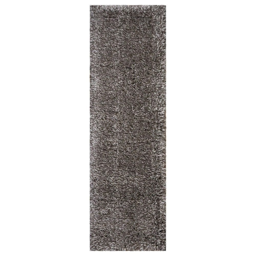Nourison Luxe Shag 2"2" x 7"6" Charcoal Runner, , large