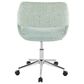 LumiSource Margarite Swivel Task Chair with Light Green Fabric Cushion in Chrome, , large