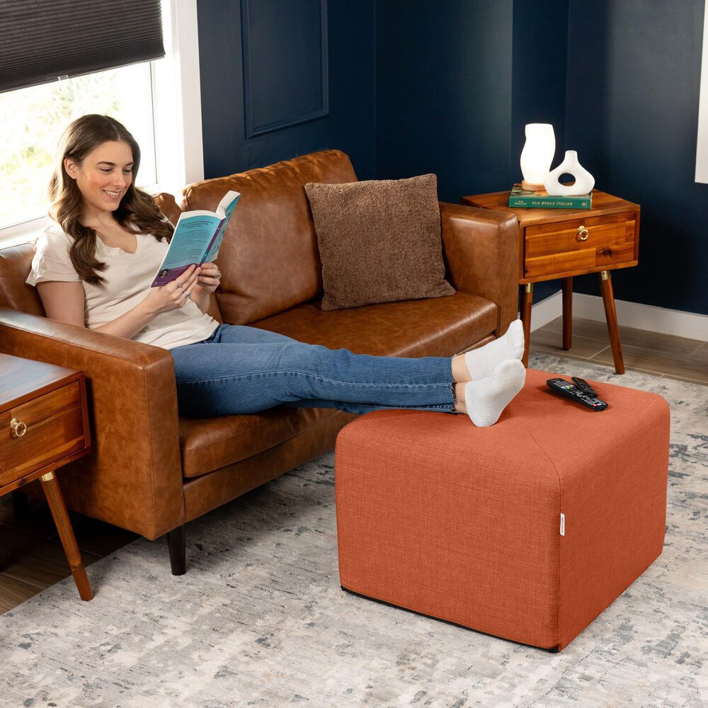 Jaxx Monroe Medium Ottoman in Canyon Orange, , large