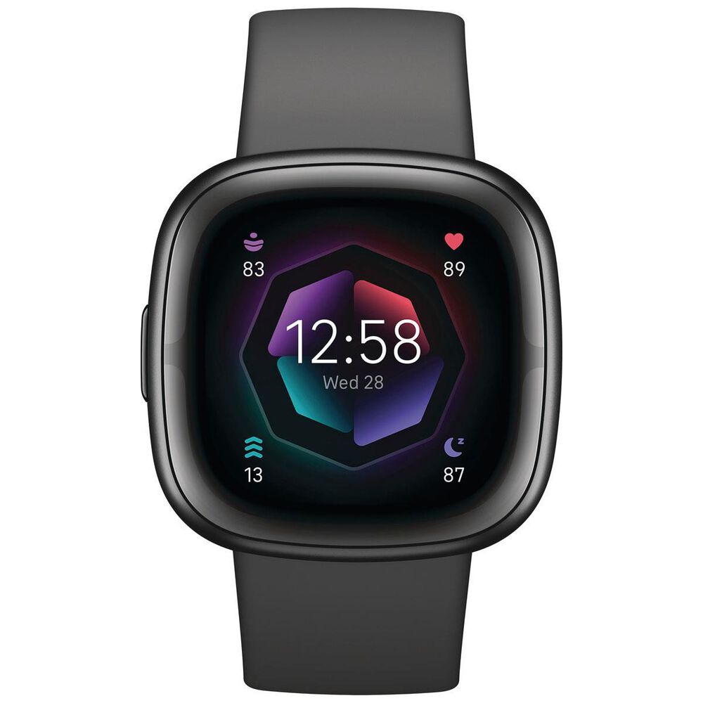 Fitbit Sense 2 Advanced Health Smartwatch Graphite Aluminum Case with Shadow Grey Band, , large