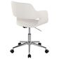 LumiSource Margarite Swivel Task Chair with White Faux Leather Cushion in Chrome, , large