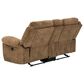Signature Design by Ashley Huddle Double Reclining Loveseat with Console in Nutmeg, , large