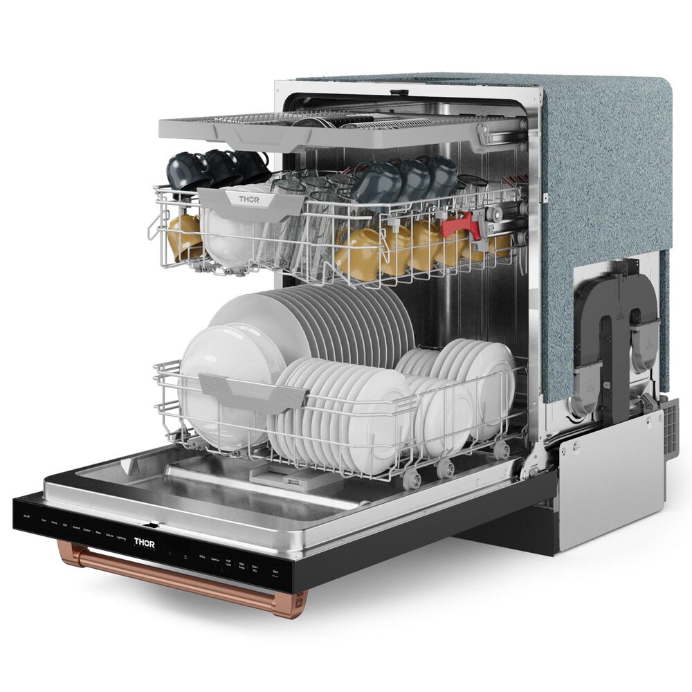 THOR KITCHEN Gordon Ramsay 24&quot; Built-In Dishwasher with Rose Gold Handle Kit in Matte Black, , large