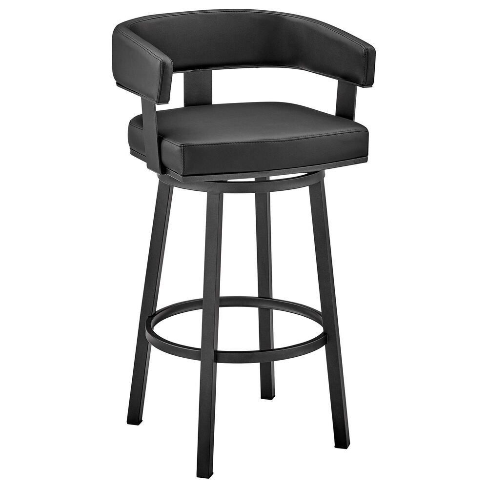 Armen Living Lorin 26" Swivel Counter Stool in Black, , large