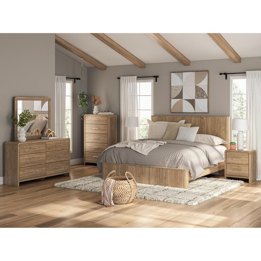 Ashley Gramburg 3 Piece King Panel Bedroom Set in Warm Brown, , large