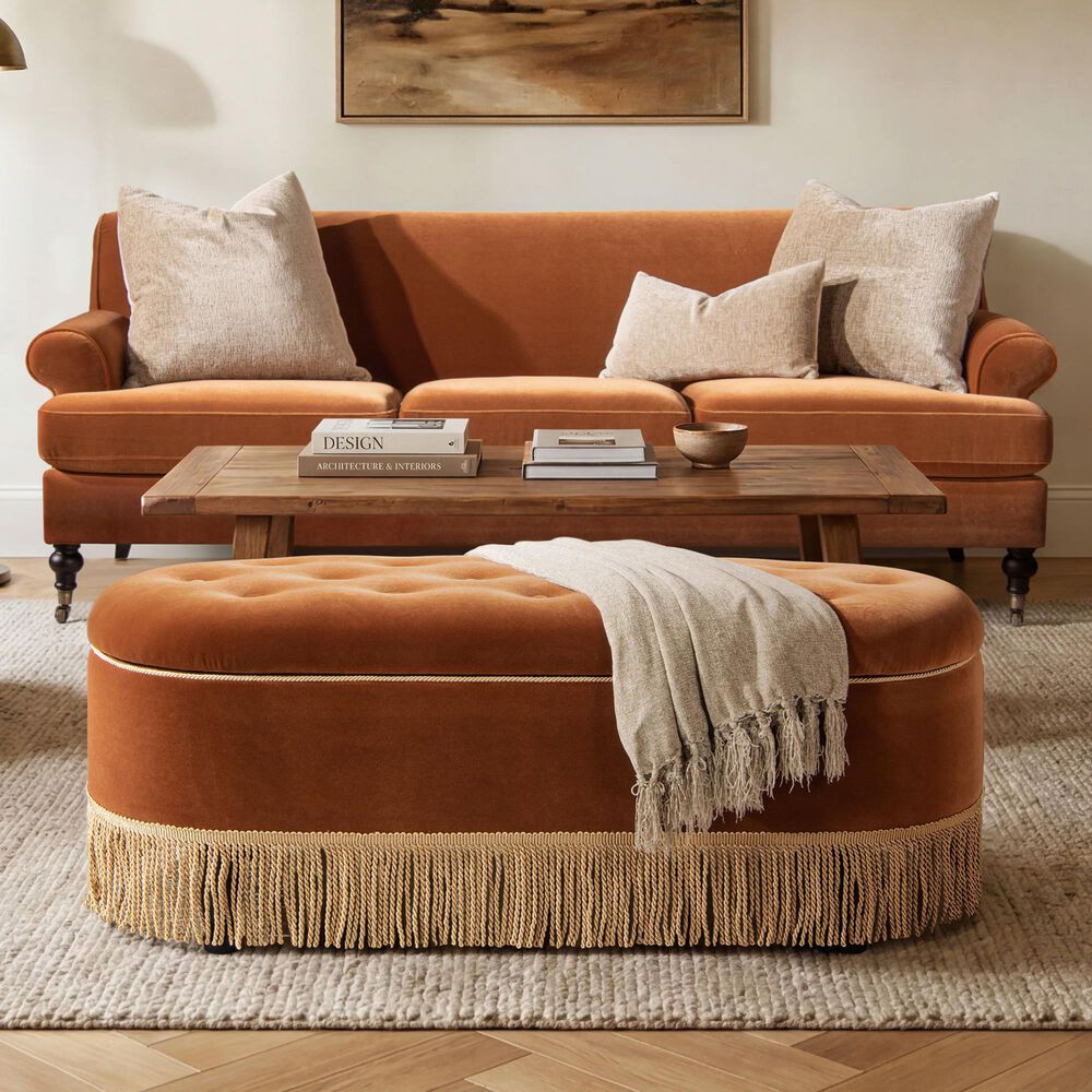 Jennifer Taylor Home Melinda Storage Bench in Burnt Orange, , large
