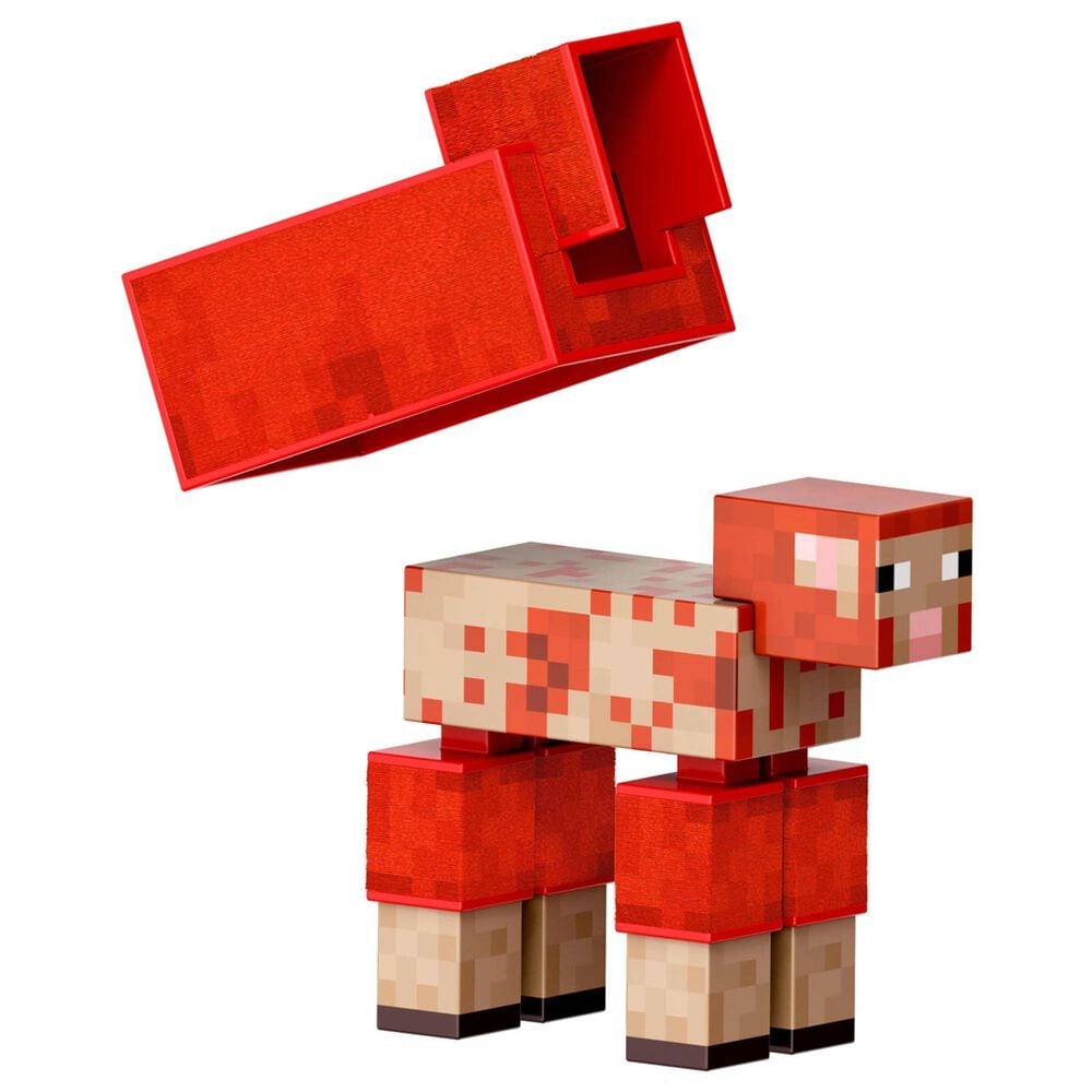 Mattel Minecraft 5.5&quot; Diamond Level - Sheep Action Figure with 3 Accessories in Red, , large