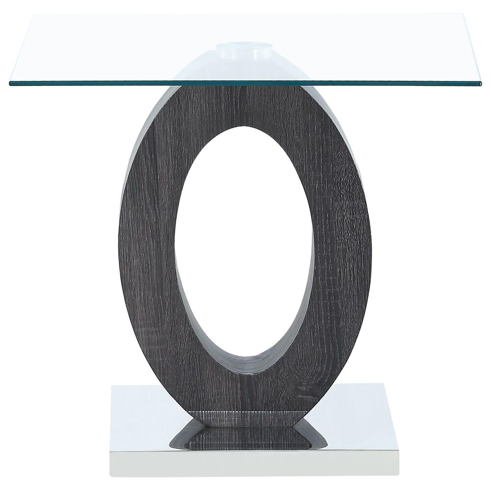 Modern Market End Table in Grey and Silver, , large
