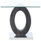 Modern Market End Table in Grey and Silver, , large