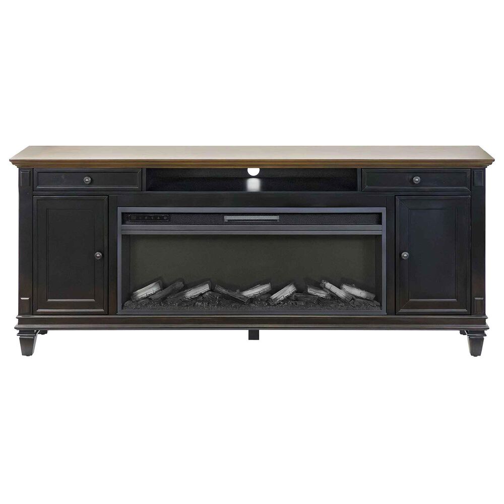 Wycliff Bay Hartford 75&quot; Fireplace TV Stand in Black and Gray, , large