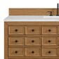 James Martin Vanities Malibu 60" Single Bathroom Vanity in Amber Birch with 3 cm Ethereal Noctis Quartz Top and Rectangular Sink, , large