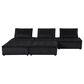 HOMLUX Anna D 5-Piece Stationary Sectional Sofa in Black Velvet, , large