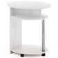 HOMLUX Oval End Table with Bookshelf in White Oak and Chrome, , large