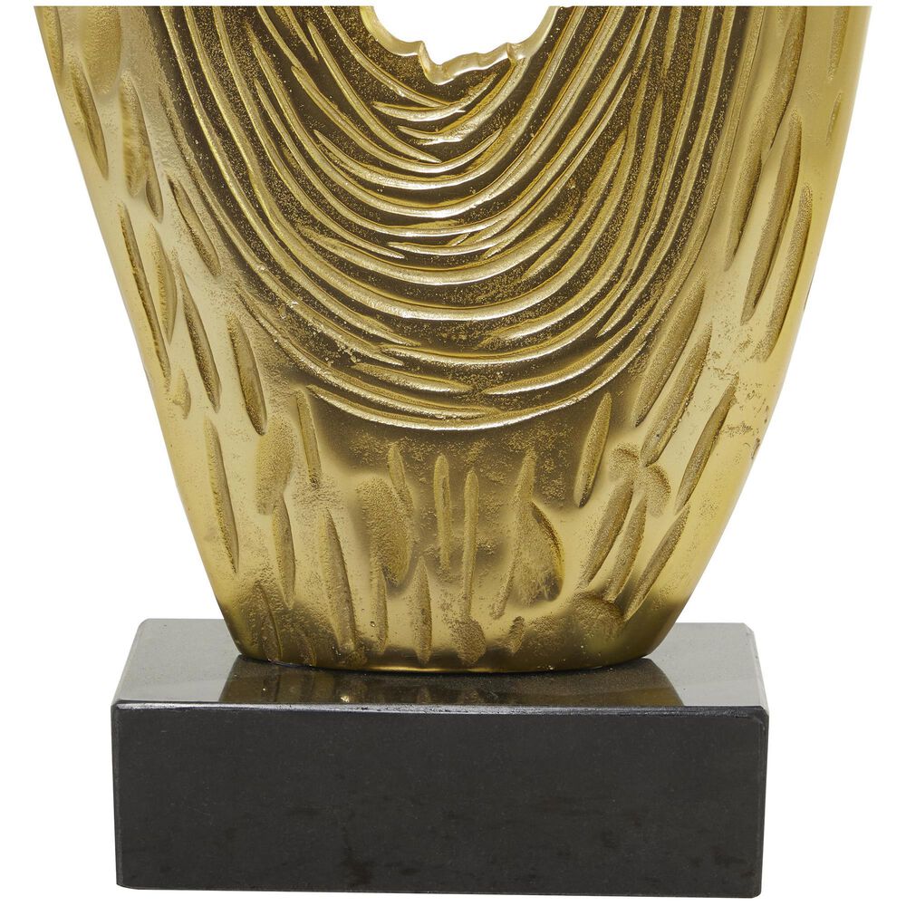 Maple and Jade Abstract Teardrop Decorative Sculpture in Satin Gold and Black, , large