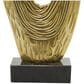 Maple and Jade Abstract Teardrop Decorative Sculpture in Satin Gold and Black, , large