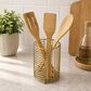 Home Basics Halo Cutlery Holder with Mesh Bottom in Gold Matte, , large