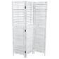 Maple and Jade 3-Panel Shutter Top Partition Room Divider Screen in Washed White and Gray, , large