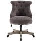Linon Home Decor Sinclair Office Chair with Charcoal Gray Cushion in Gray Wash, , large