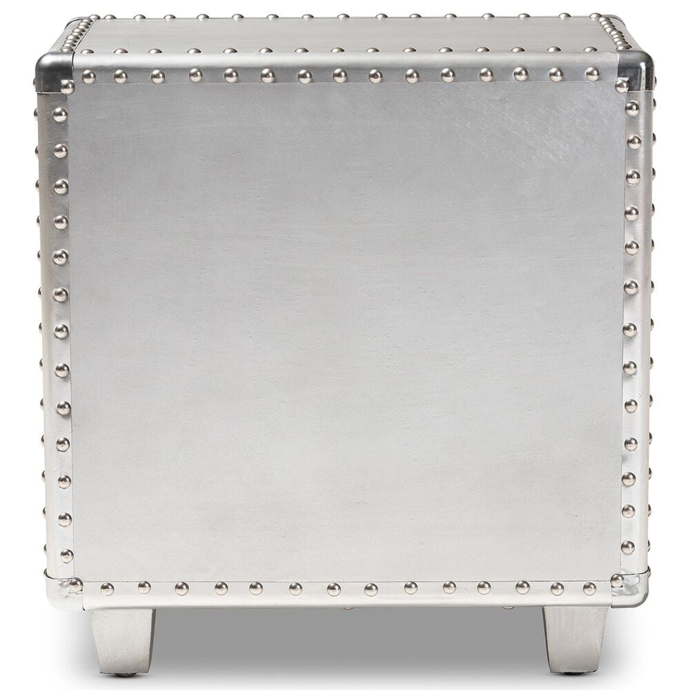 Baxton Studio Davet 2-Drawer End Table in Silver, , large
