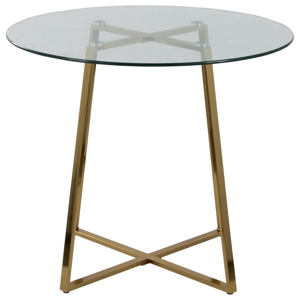 LumiSource Cosmo Round Dinette Table in Gold and Clear - Table Only, , large