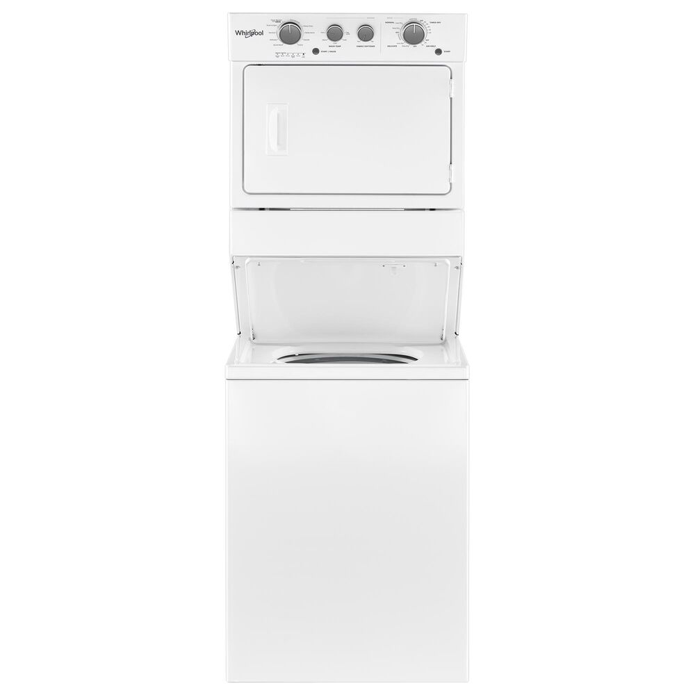 Whirlpool 3.5 Cu. Ft. Long Vent Gas Stacked Laundry Center in White, , large