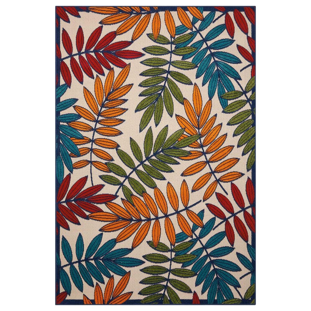 Nourison Aloha Floral 6" x 9" Multicolor Indoor/Outdoor Area Rug, , large
