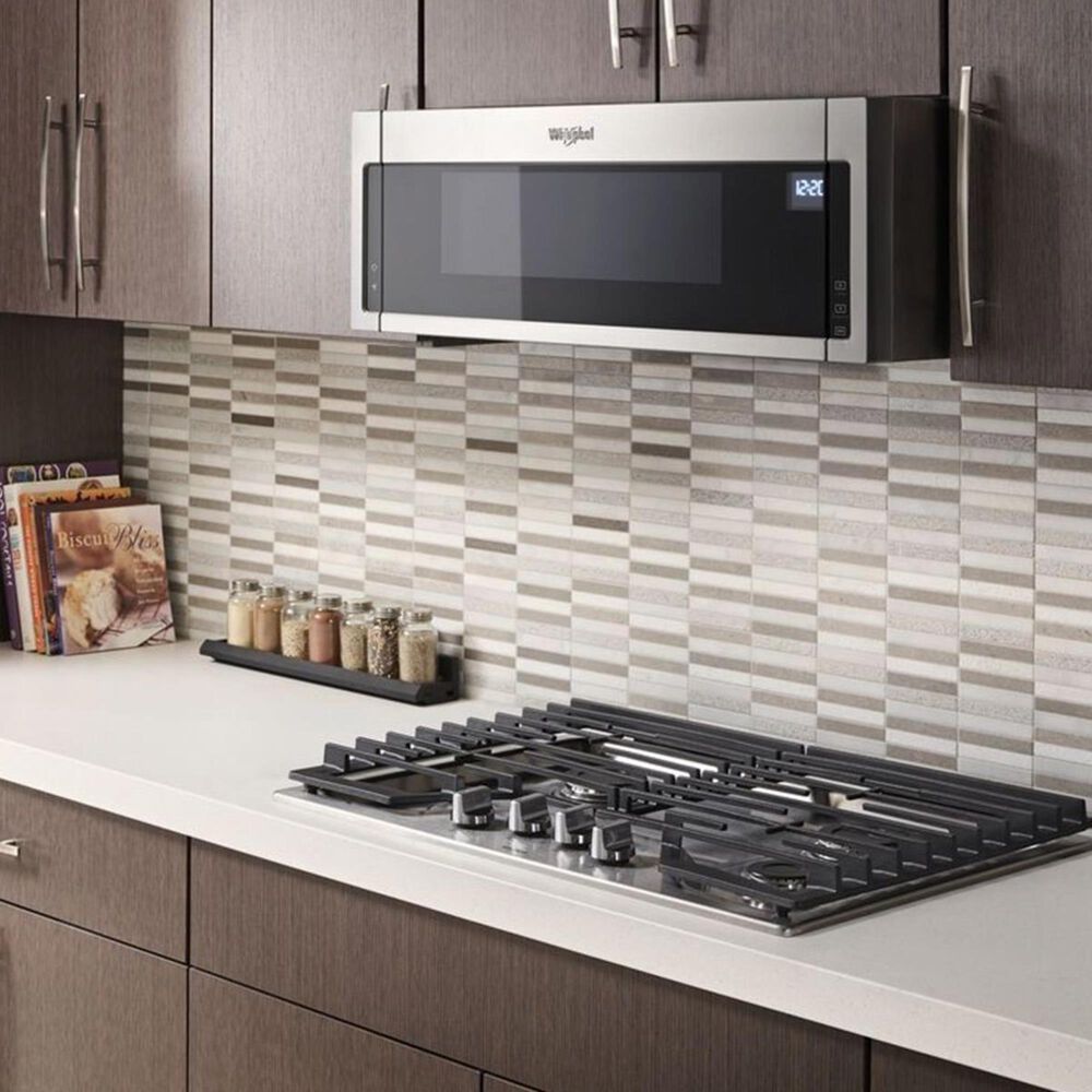 Whirlpool 1.1 Cu. Ft. 1000 watt Low Profile Microwave Hood Combination in Heritage Stainless Steel, , large