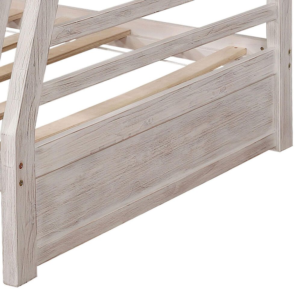 Furniture of America Mccullough Twin over Full Bunk Bed in Brushed White, , large