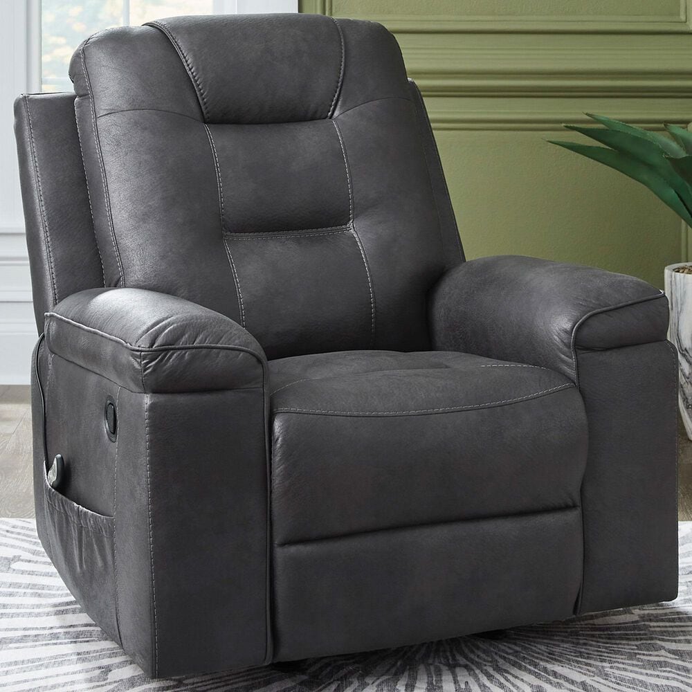 Ashley Stockworth Manual Rocker Recliner in Granite, , large