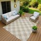 Dalyn Rug Company Soft Essentials Plaid Ivory 10" x 14" Indoor/Outdoor Area Rug, , large